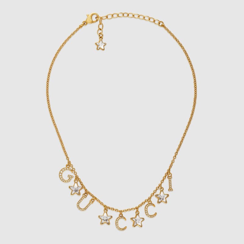 18K Double Gucci Script Necklace