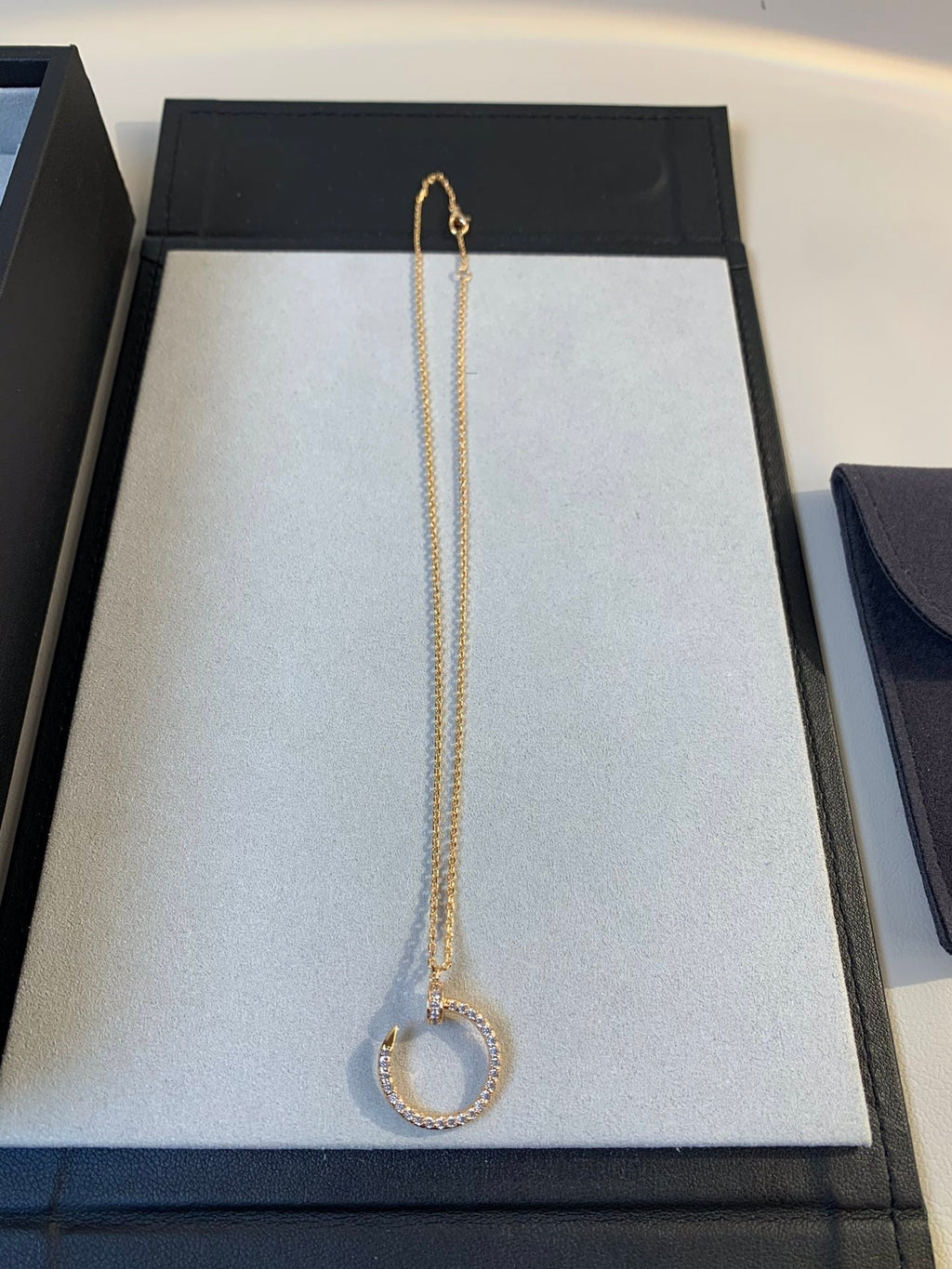 CARTIER JUSTE NECKLACE PINK GOLD DIAMONDS
