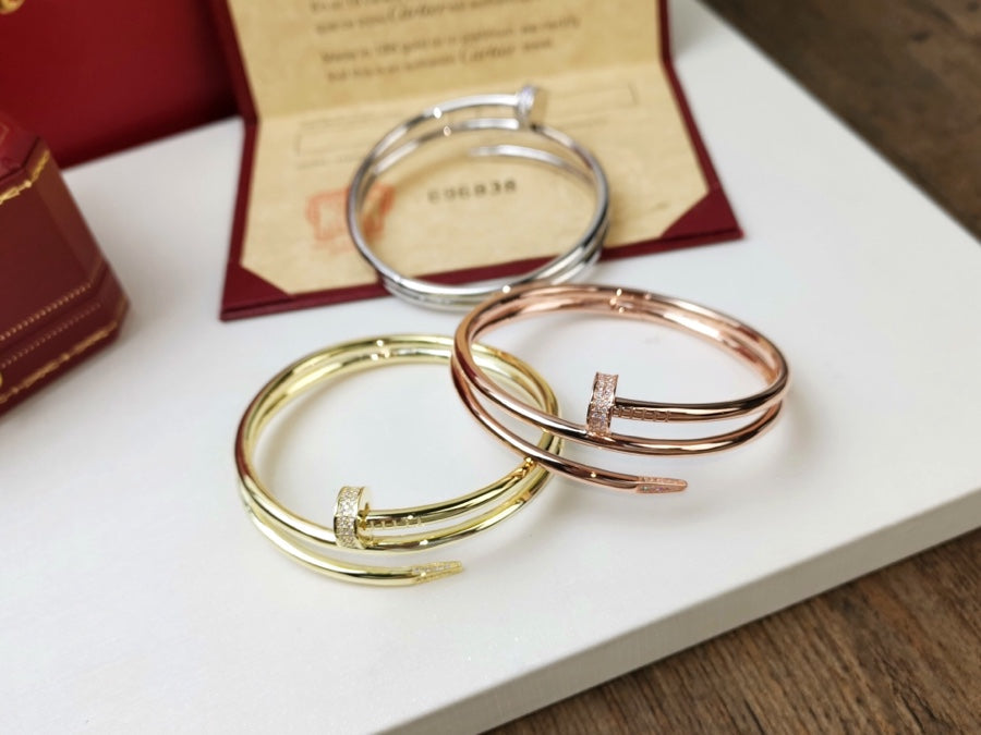 CARTIER JUSTE BRACELET 3.5MM DOUBLE ROW DIAMOND