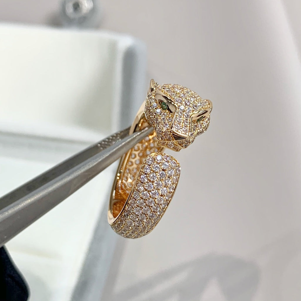 CARTIER PANTHERE PINK GOLD DIAMOND RING