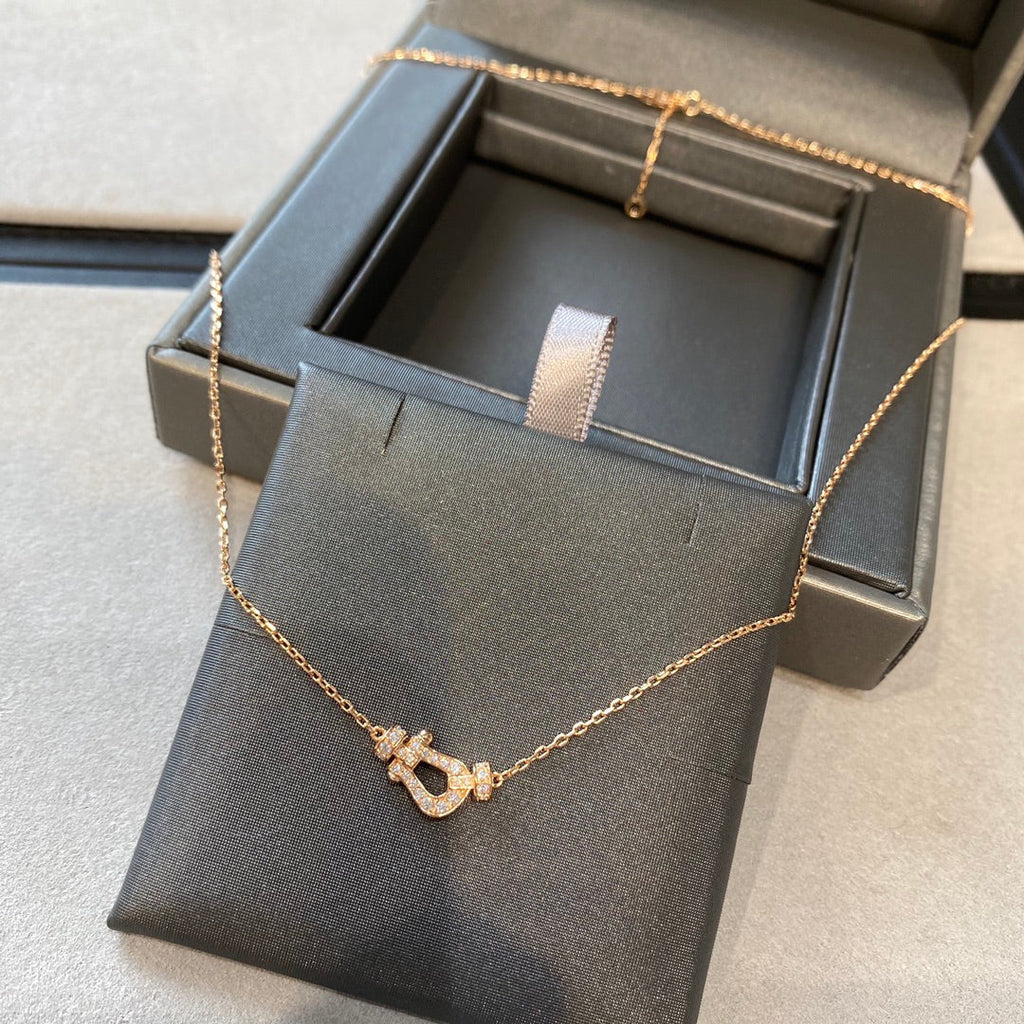 FRED FORCE 10 DIAMOND PINK GOLD NECKLACE MINI MODEL
