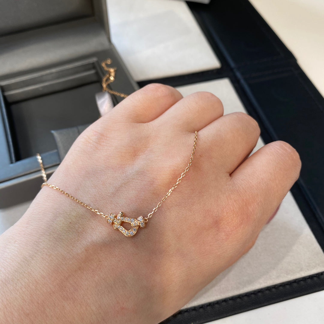 FRED FORCE 10 DIAMOND PINK GOLD NECKLACE MINI MODEL