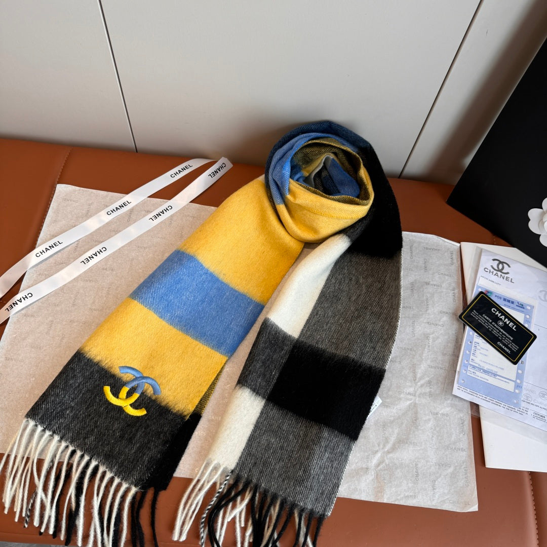 Minimalist  Striped Fringe Scarf