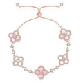 VCA CLOVER 5 MOTIF PINK BLUE RED WHITE BRACELET