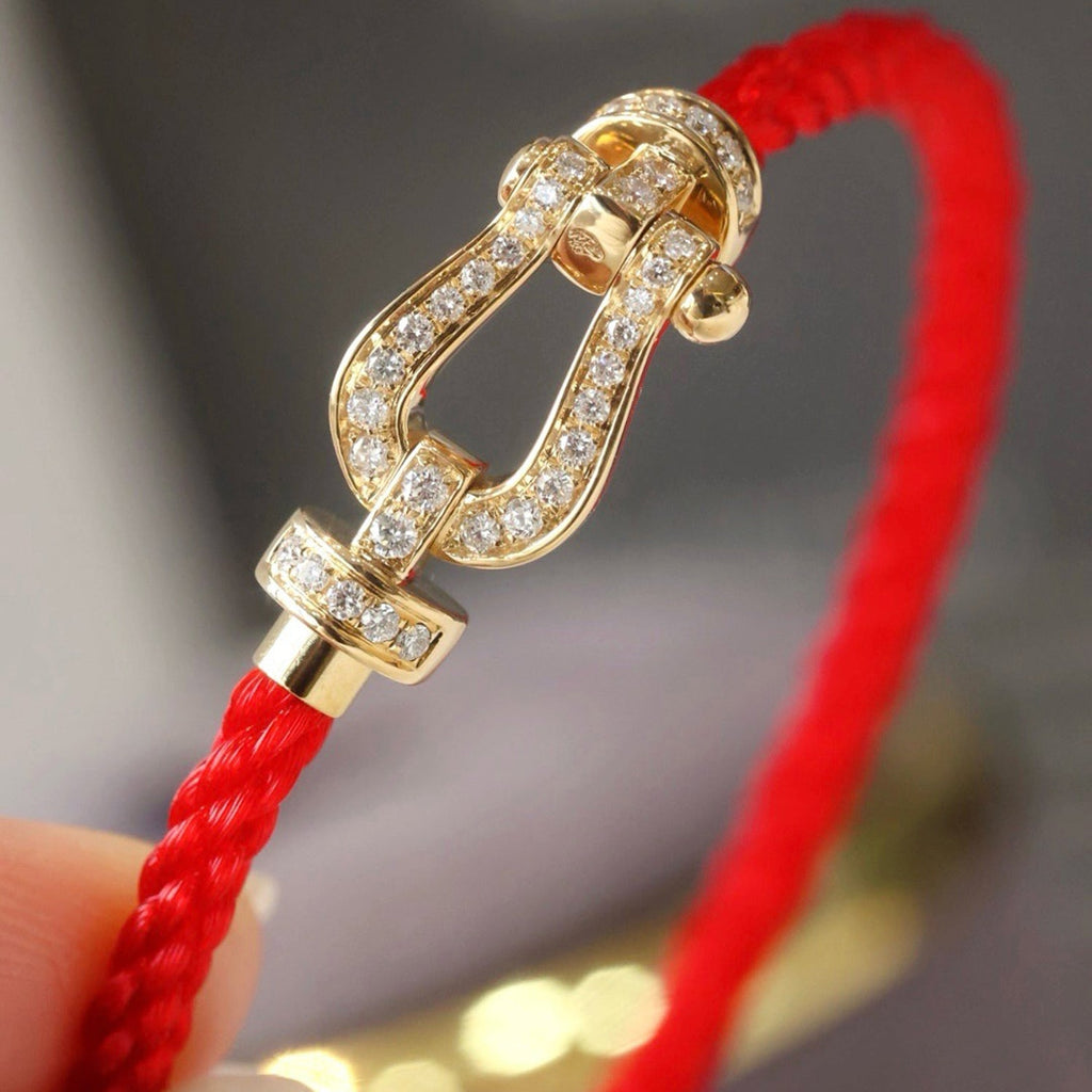 FRED FORCE LARGE HORSESHOE FULL DIAMOND BRACELET SILVER