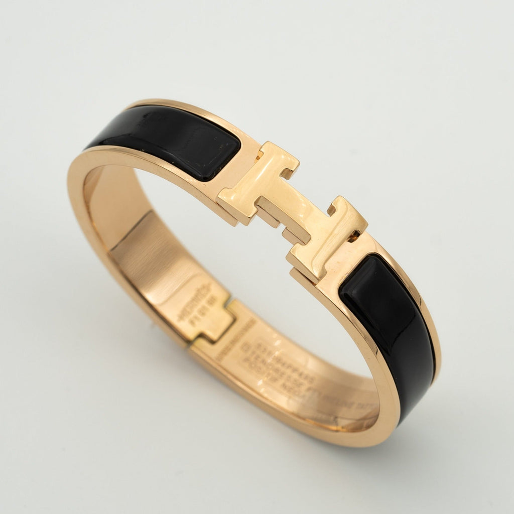 HERMES H BLACK BRACELET