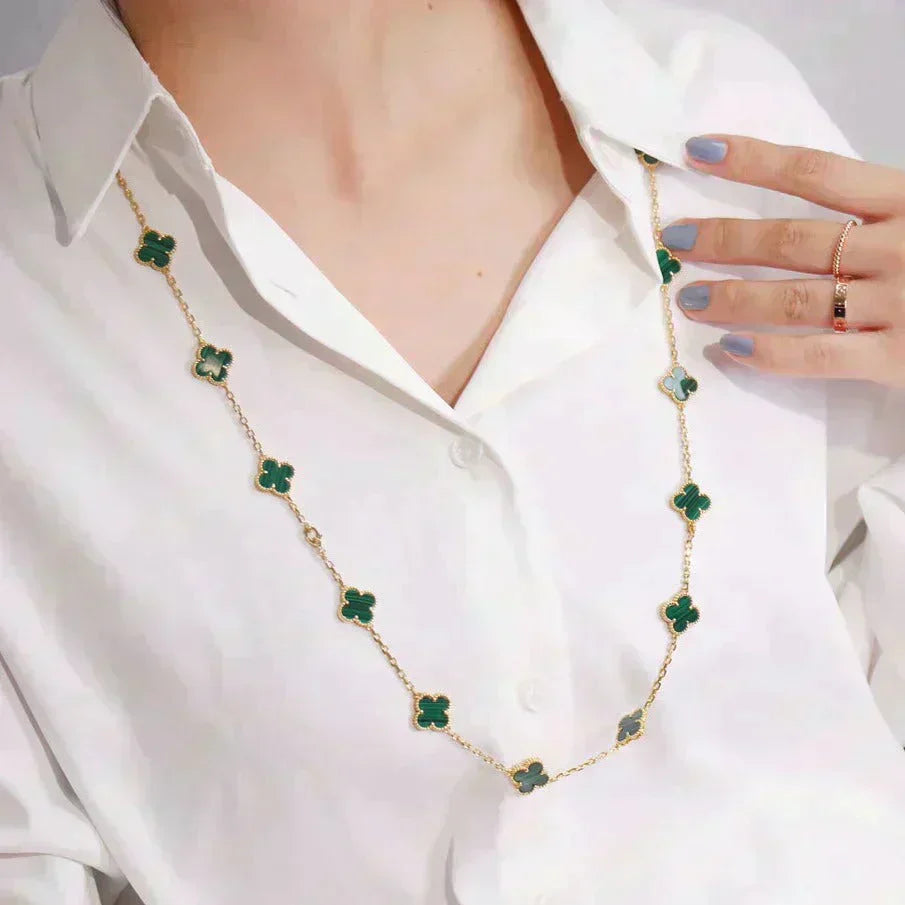 VCA CLOVER 20 MOTIFS MALACHITE GOLD