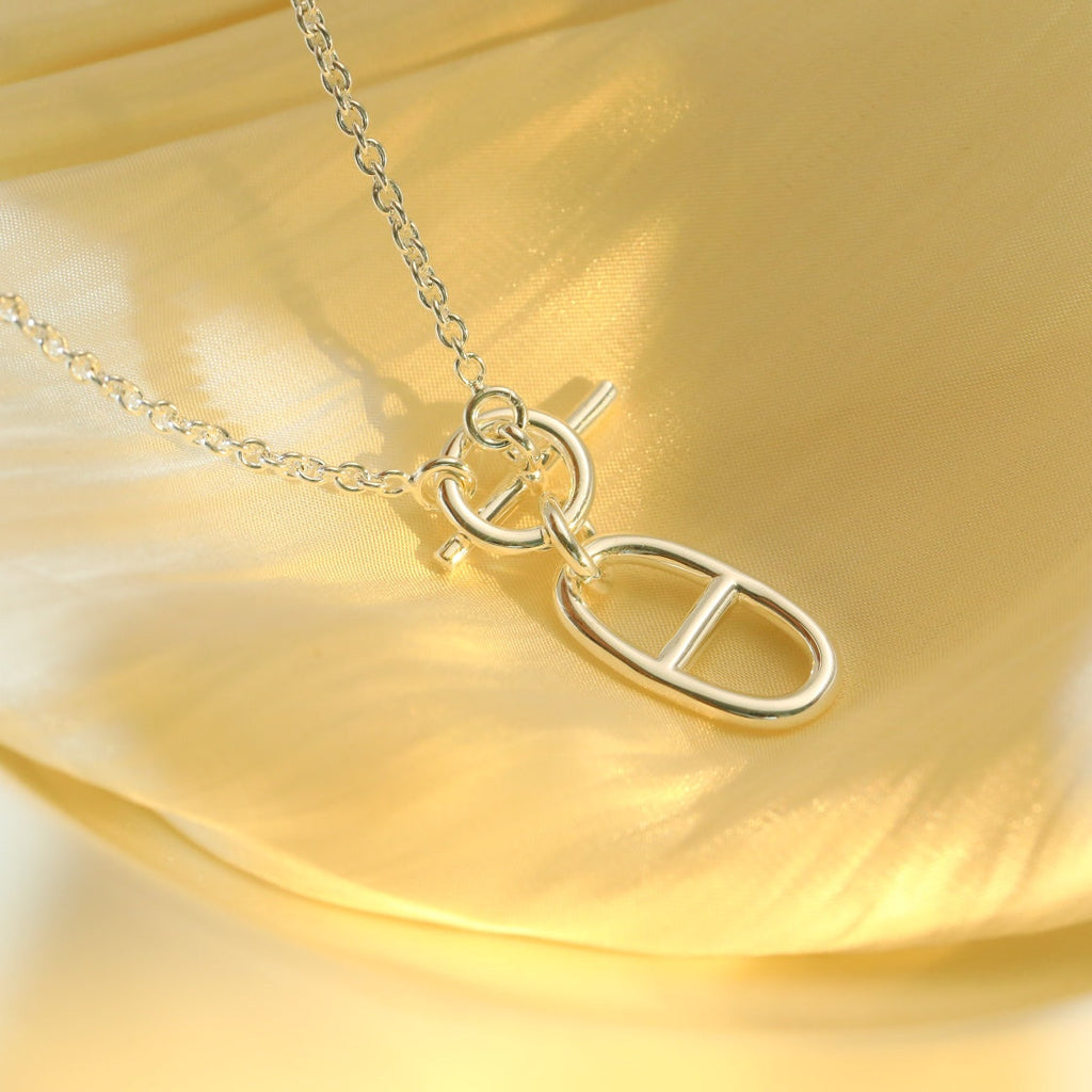 HERMES HM CHAINE D'ANCRE PENDANT NECKLACE STERLING SILVER
