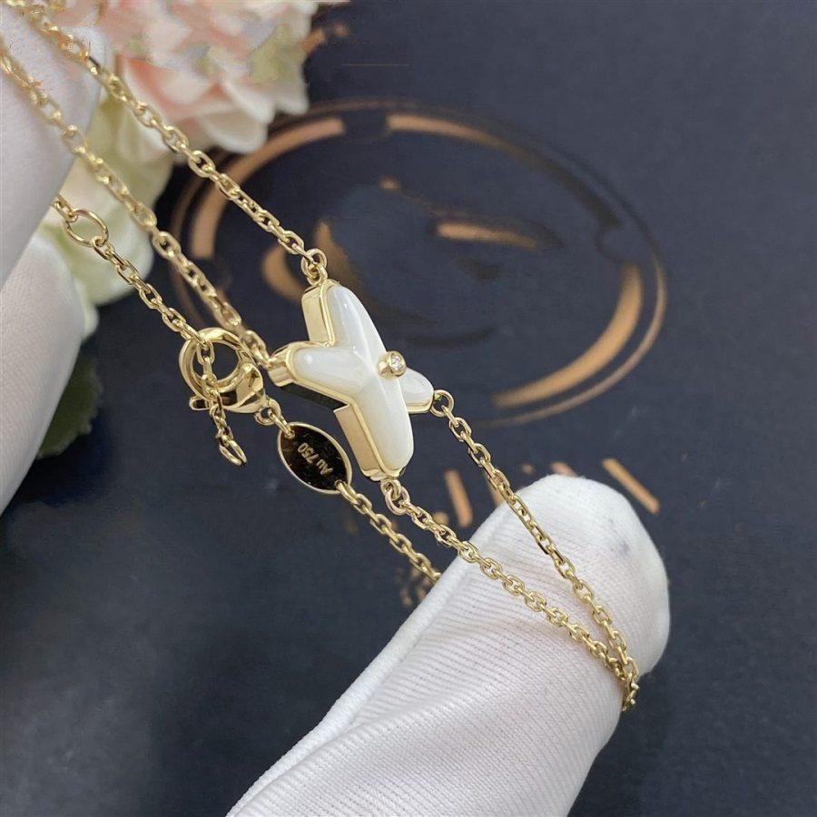 CHAUMET JEUX BRACELET WHITE MOP GOLD 1 DIAMOND