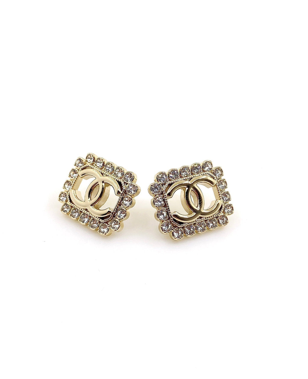 18K  Chanel Square Pearls Earrings